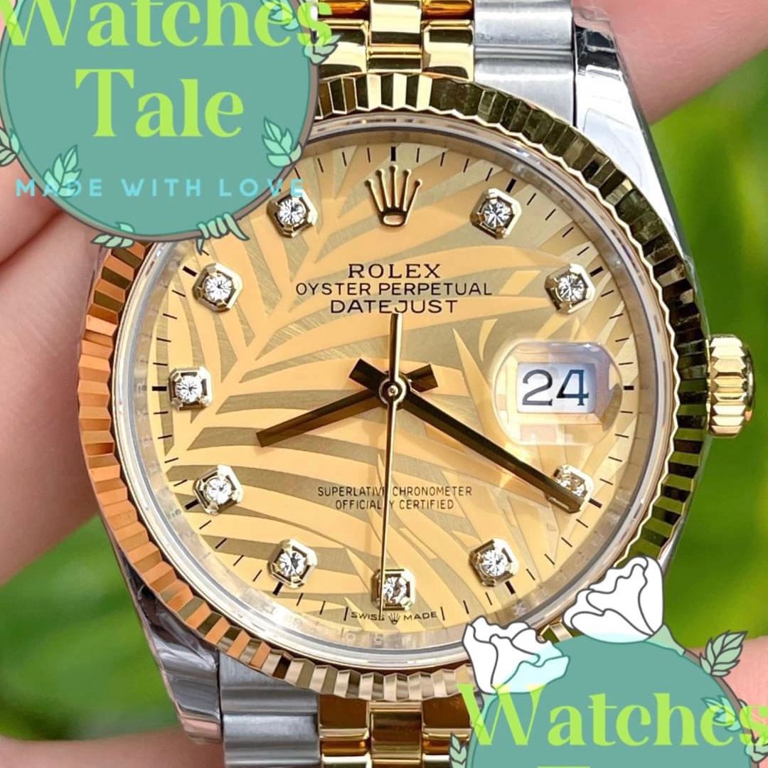 Rolex Datejust Champagne Palm Motif Diamond Dial Ref.126233 EW