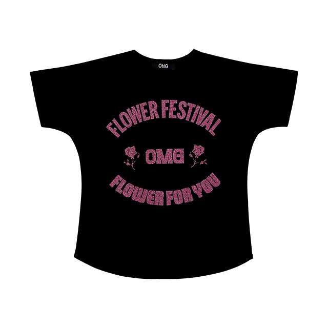 เสื้อยืดสกรีนกากเพชร FLOWER FESTIVAL