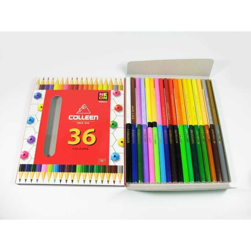สีไม้ COLLEEN สีไม้คอลลีน 2 หัว 18 ด้าม 36 สี ( ด้ามเหลี่ยม US.Station