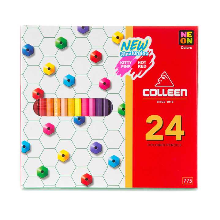 COLLEEN สีไม้คอลลีน 24สี หัวเดียว คอลีน คลอลีน ดินสอสี 24สี US.Station