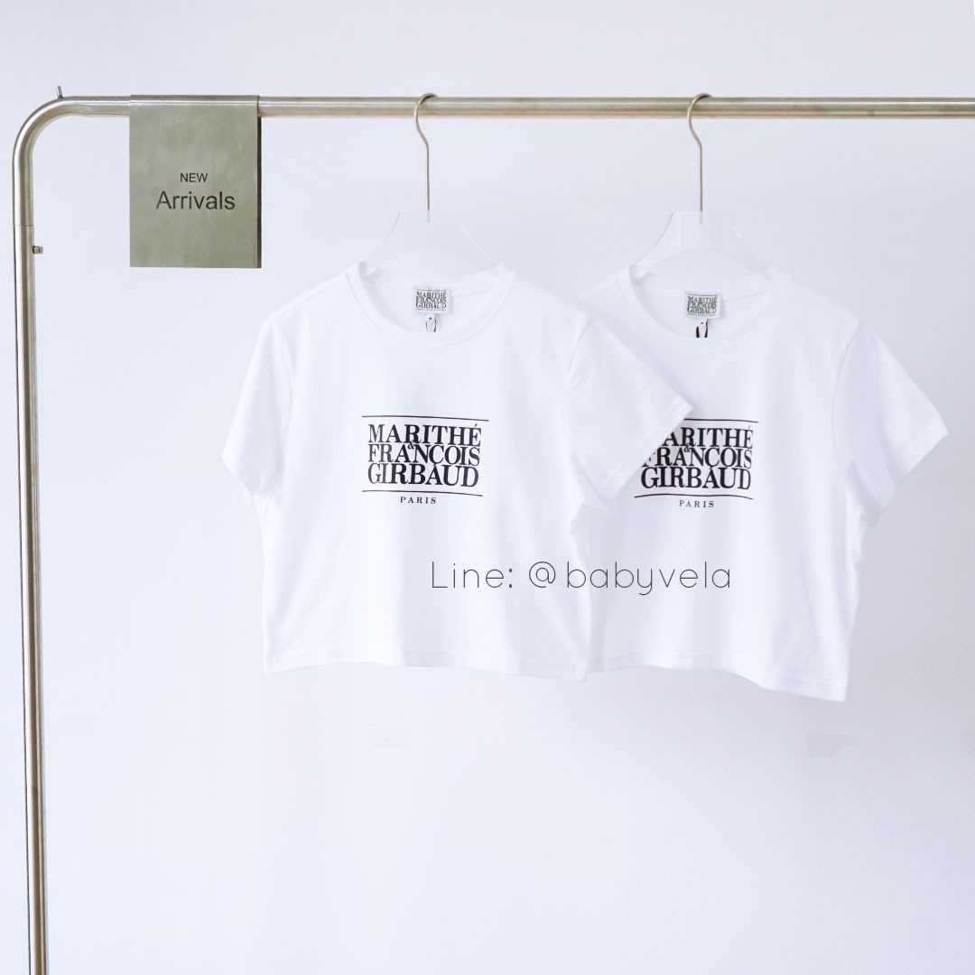 Marithe W Classic Logo Crop Tee (White)