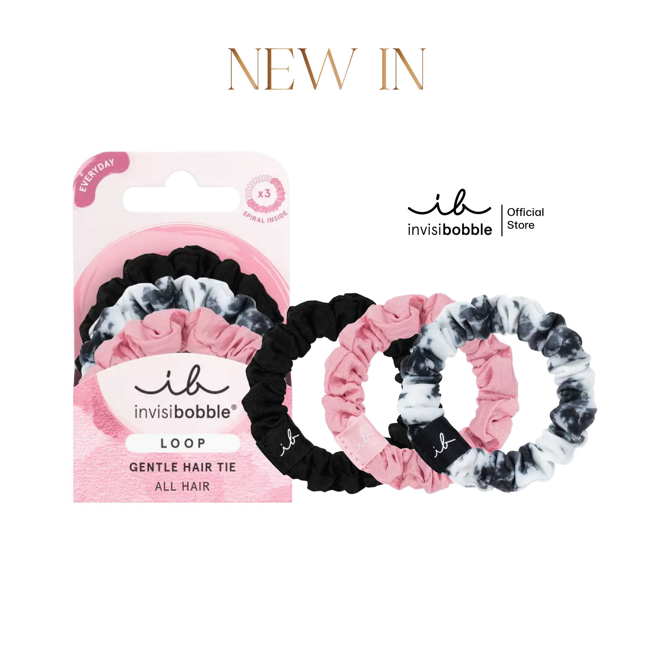 invisibobble ยางรัดผม ผมไม่เป็นรอย รุ่น Loop Be Gentle (1 กล่องบรรจุ 3 ชิ้น)