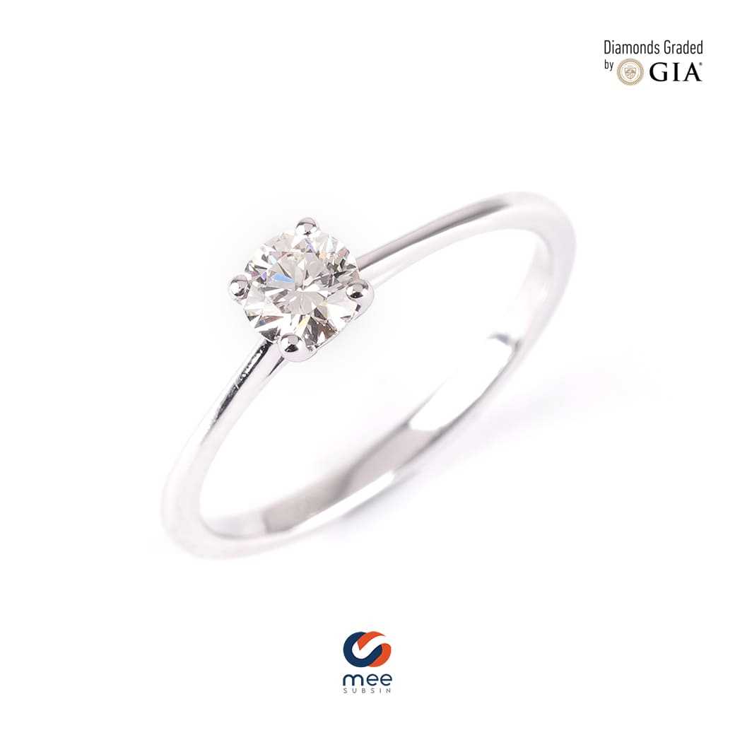 แหวนเพชรเดี่ยว 0.30 กะรัต น้ำ 95 VVS2 3EX เซอร์ GIA [RG230097]
