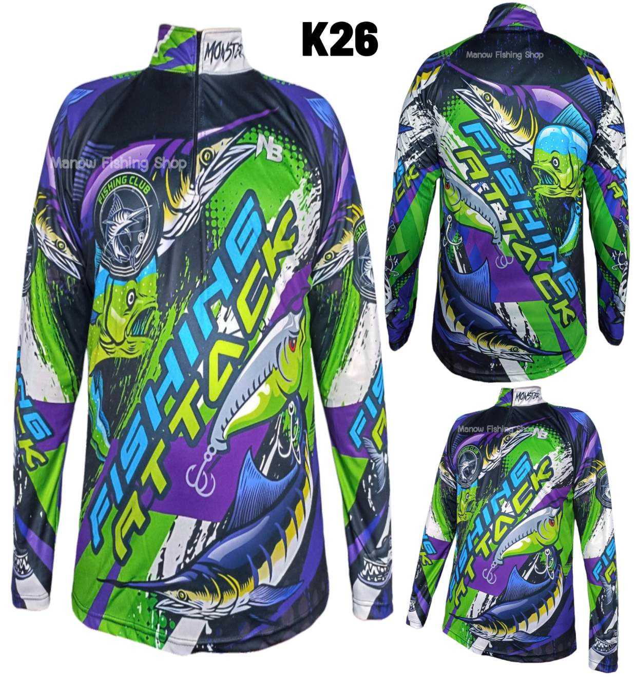 เสื้อใส่เล่นกีฬา / ตกปลา K26 เนื้อผ้า micro Polyester 100%