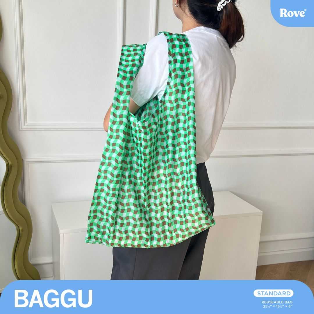 BAGGU Standard - Wavy Gingham Green