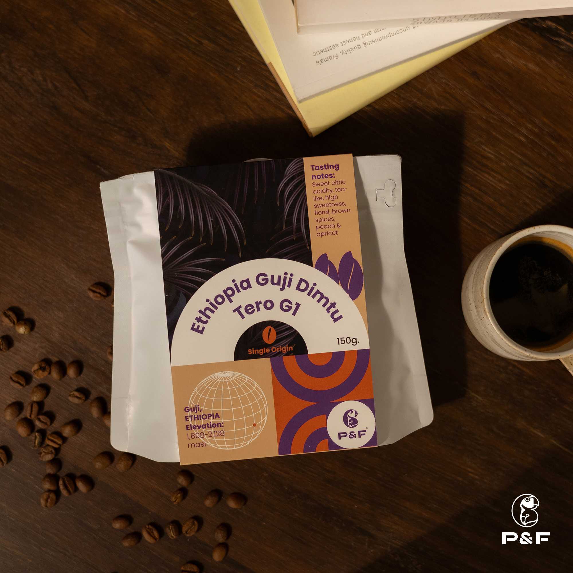 Ethiopia Guji Dimtu Tero G1 (Natural Process) 150g เมล็ดกาแฟคั่ว Single Origin (คั่วอ่อน)