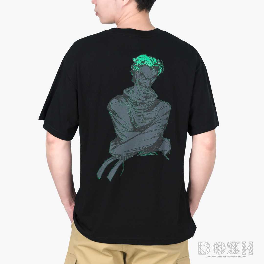DOSH OVERSIZED SHORT SLEEVE T-SHIRT JOKER เสื้อยืดโอเวอร์ไซส์ DBMT5283-BL