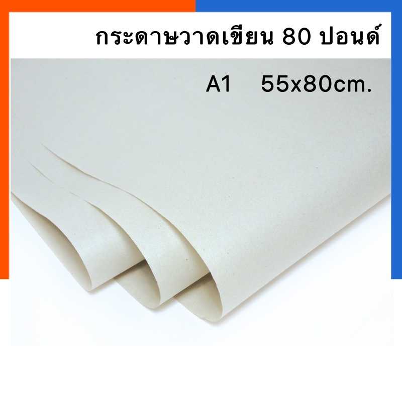 กระดาษวาดภาพ 80 ปอนด์ ขนาด A1/A2 แพค 5 แผ่น 10แผ่น กระดาษวาดเขียน