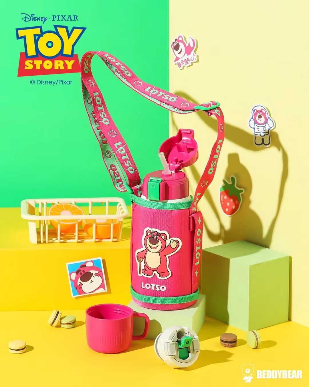 BeddyBearXToy Story  กระติกน้ำสูญญากาศสแตนเลส เก็บอุณหภูมิ พร้อมกระเป๋าสะพาย BB002TS-014LS 600 ml.