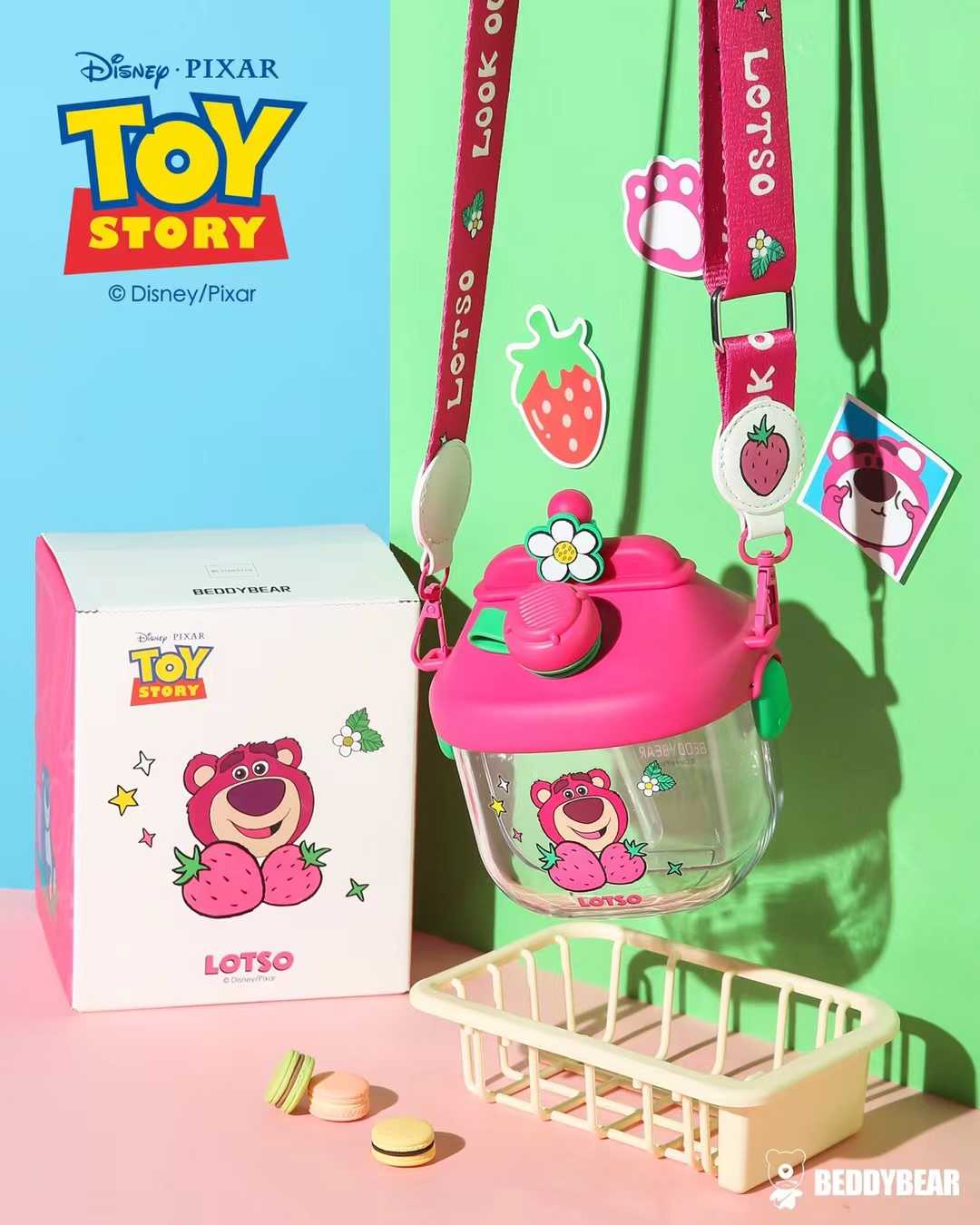 BeddyBearXToy Story กระติกน้ำใสไตรตัน 2In1 ฝาหลอดดูดและยกดื่ม พร้อมสายสะพาย BB012TS-014LS 700 ml.