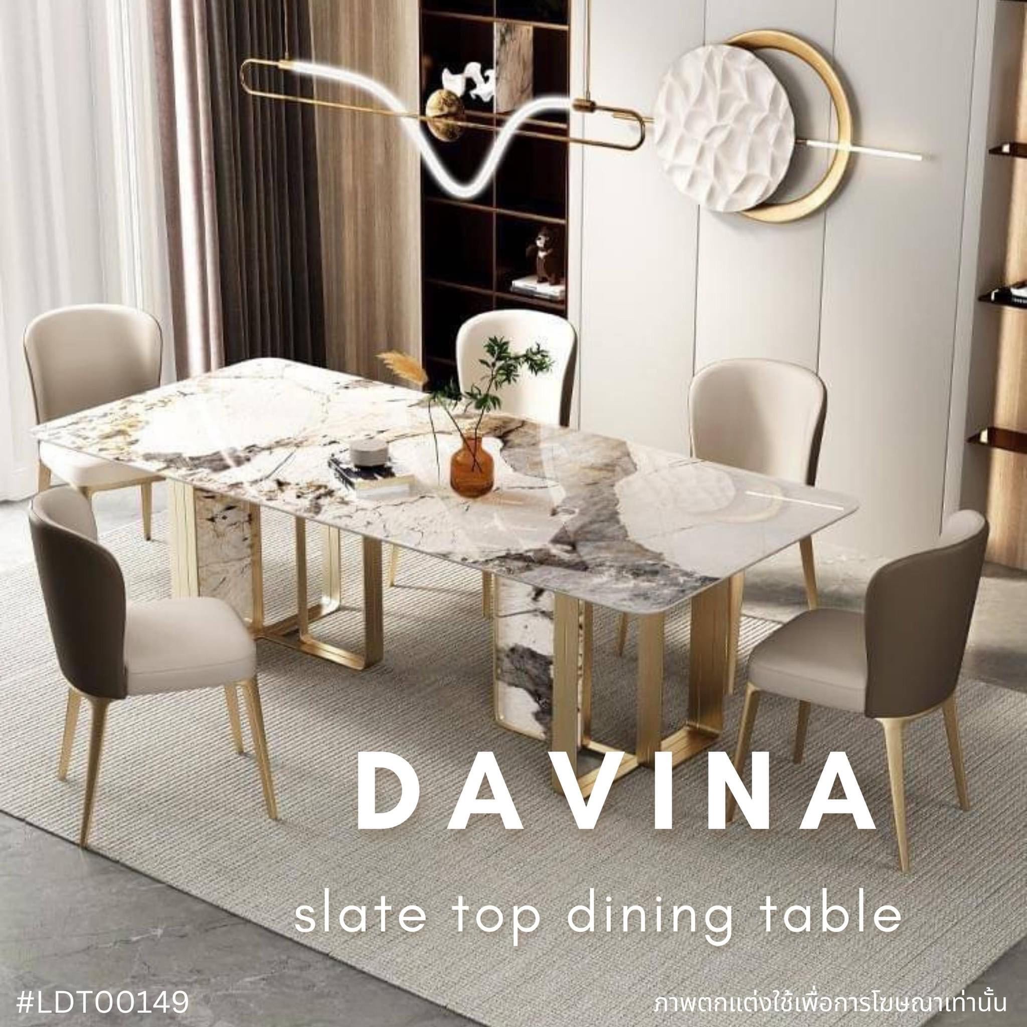 DAVINA slate top dining table