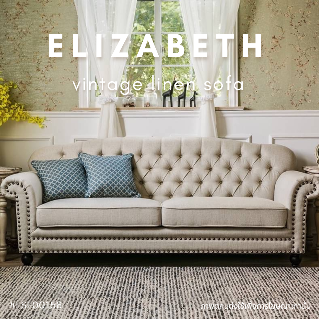 ELIZABETH vintage linen sofa