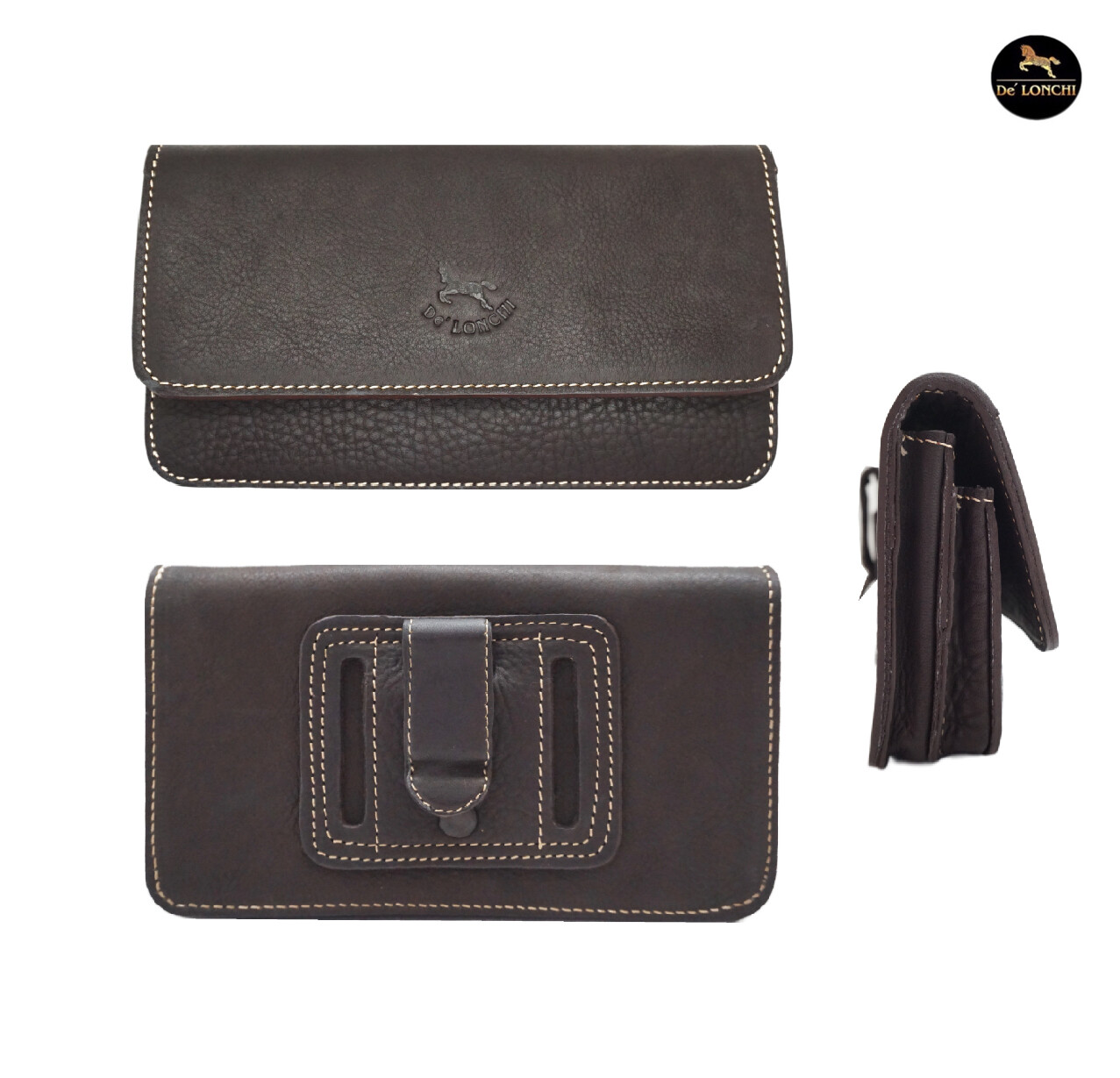 Delonchi กระเป๋าใส่โทรศัพท์ 2 ช่อง กระเป๋าเหน็บเอว กระเป๋าร้อยเข็มขัด กระเป๋าโทรศัพท์ร้อยเข็มขัด