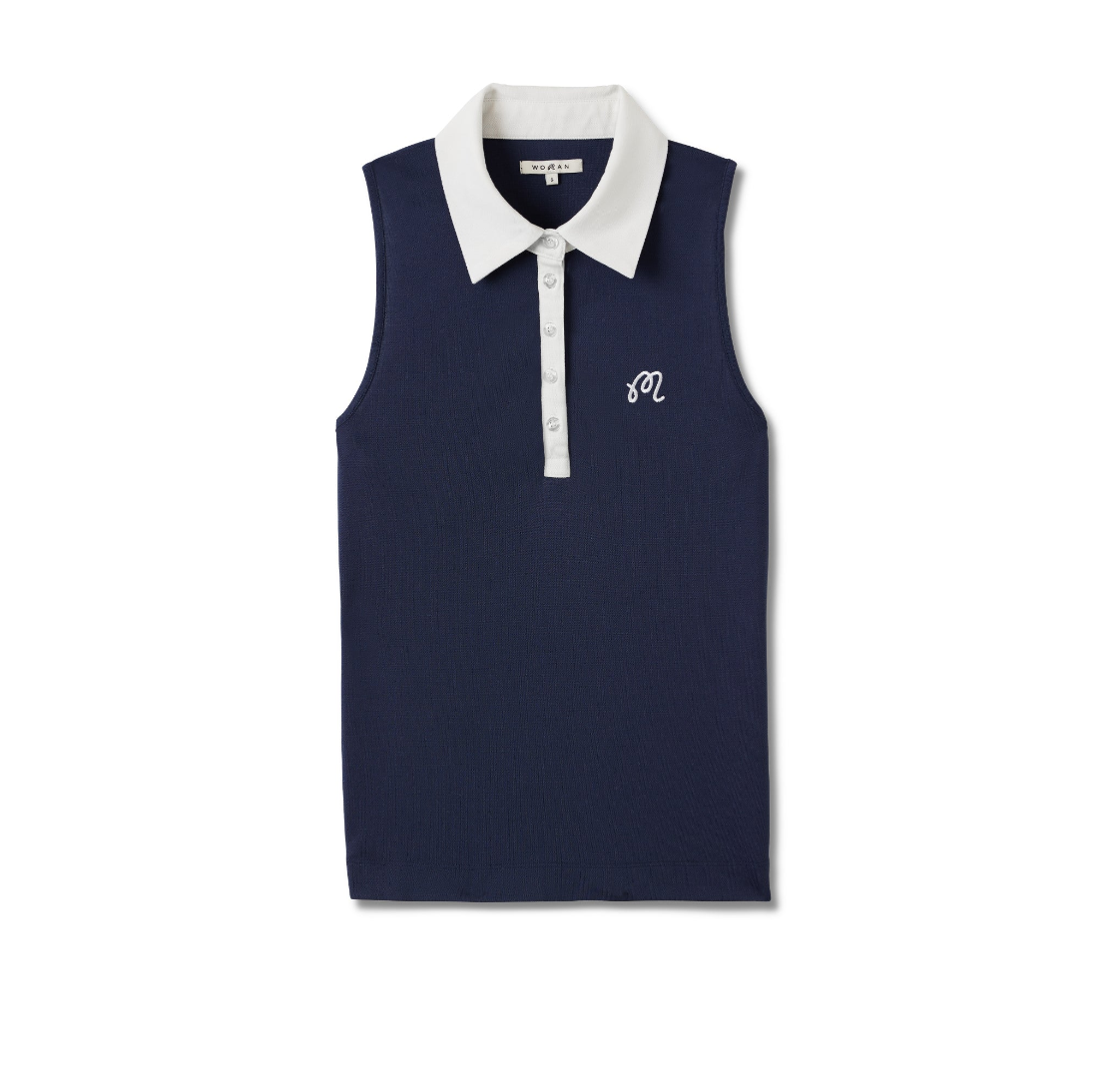 Malbon W Claudia Sleeveless Polo (Navy)