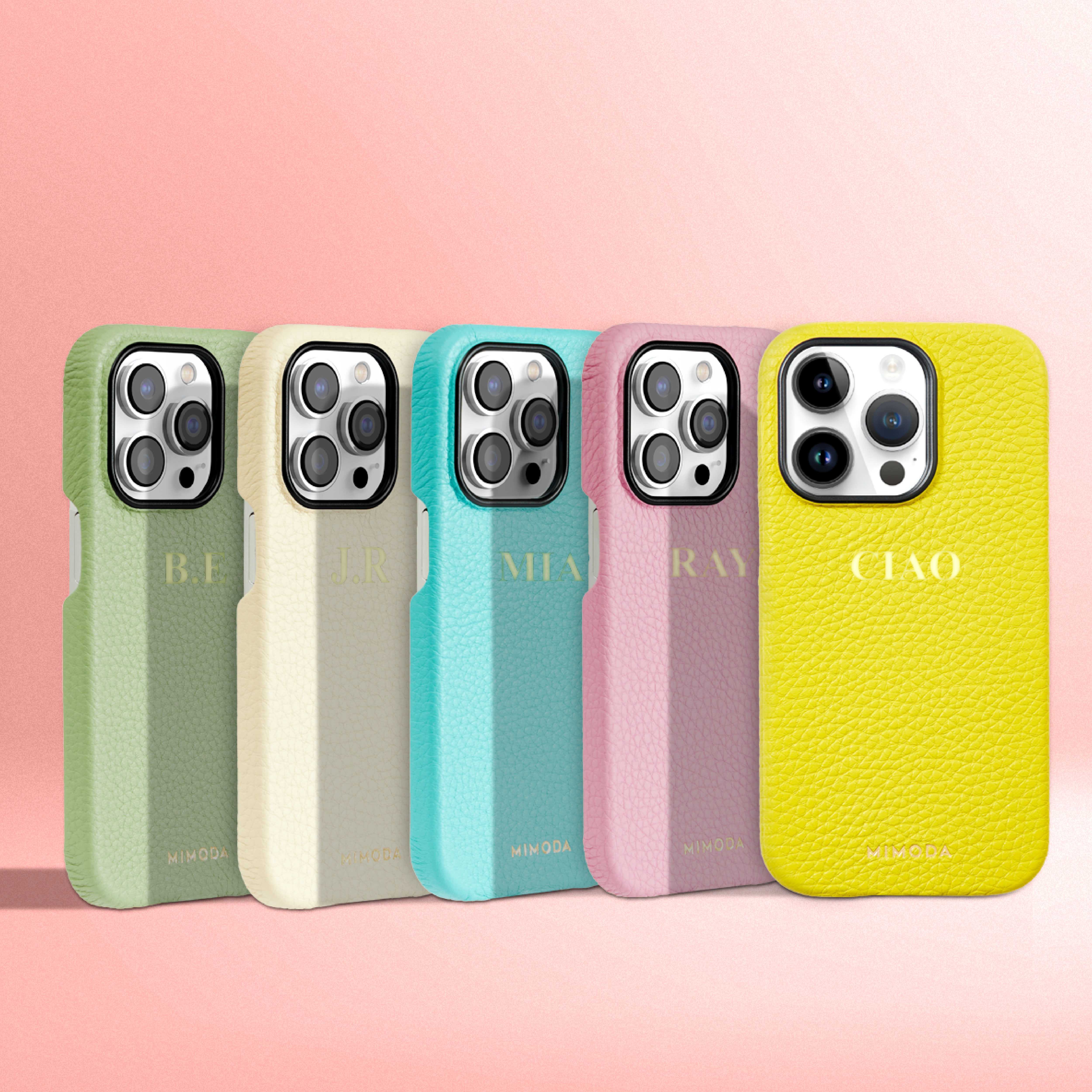 Hot Stamp Personalize Leather Phone Case (IP 15, 14 Series)