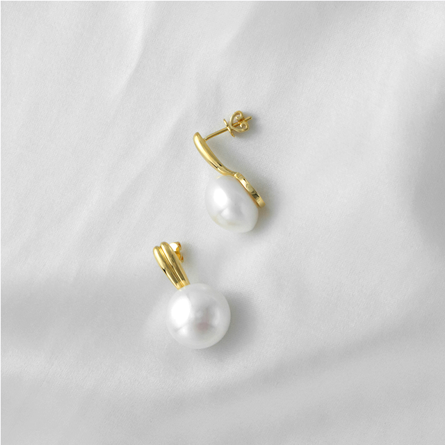 Golden Ray of Sunshine oversized pearl earrings