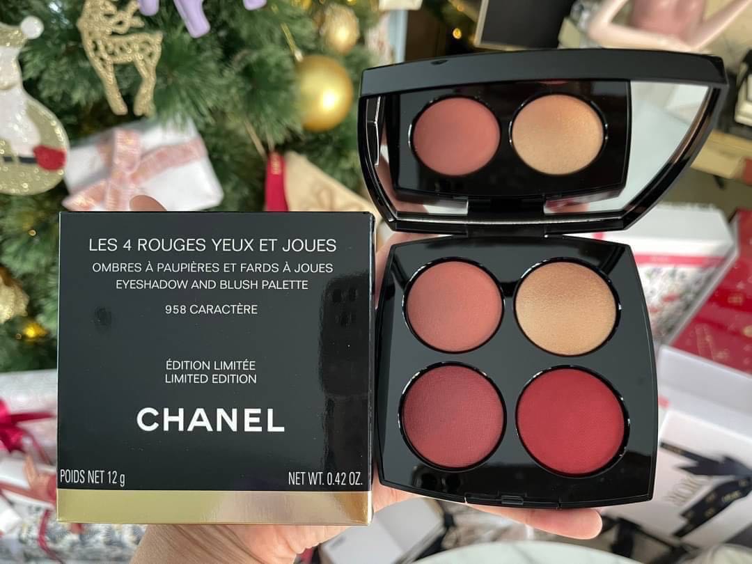CHANEL LES 4 ROUGES EYESHADOW AND BLUSH LIMITED EDITION PALETTE  (สี 958) CARACTERE 