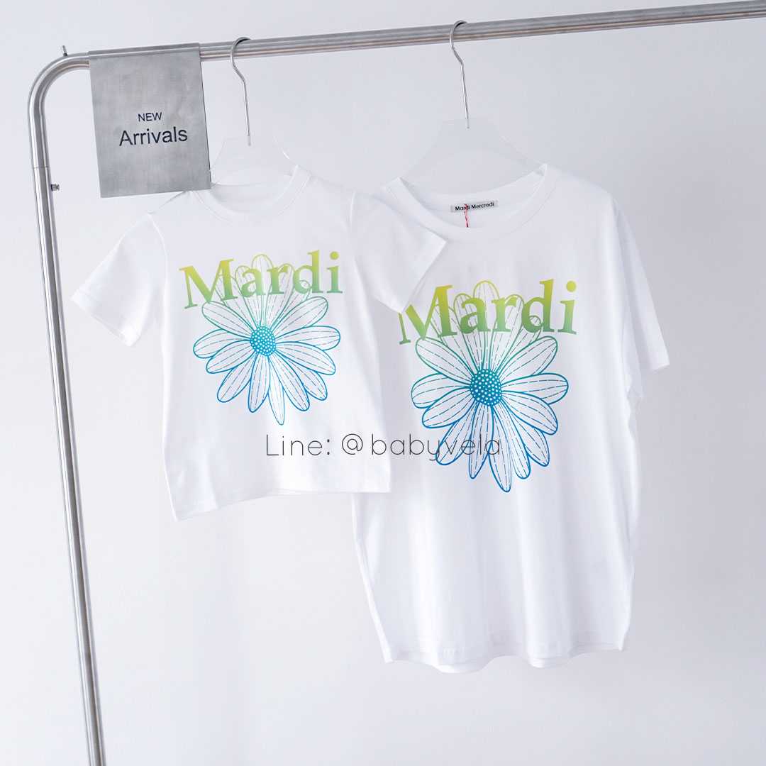 Mardi T-Shirt Flowermardi Gradation (White Lime)