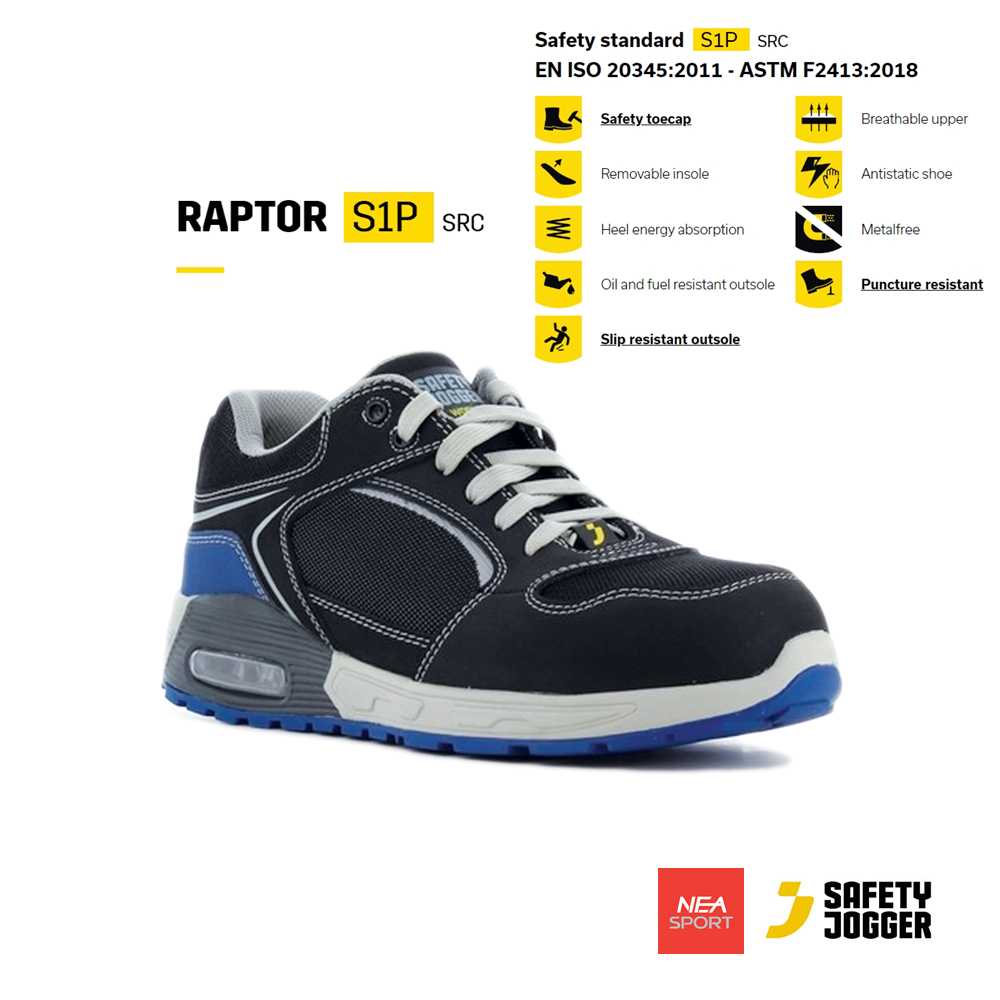 SAFETY JOGGER - RAPTOR รองเท้าเซฟตี้ หัวคอมโพสิท คุณภาพสูง มาตรฐานสากล รองเท้านิรภัย