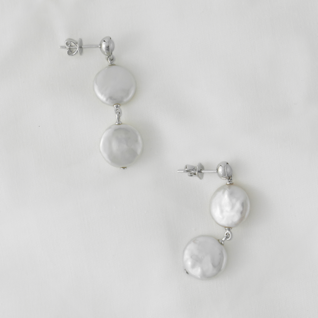 Beach Glam 2-tier Pearl Earrings