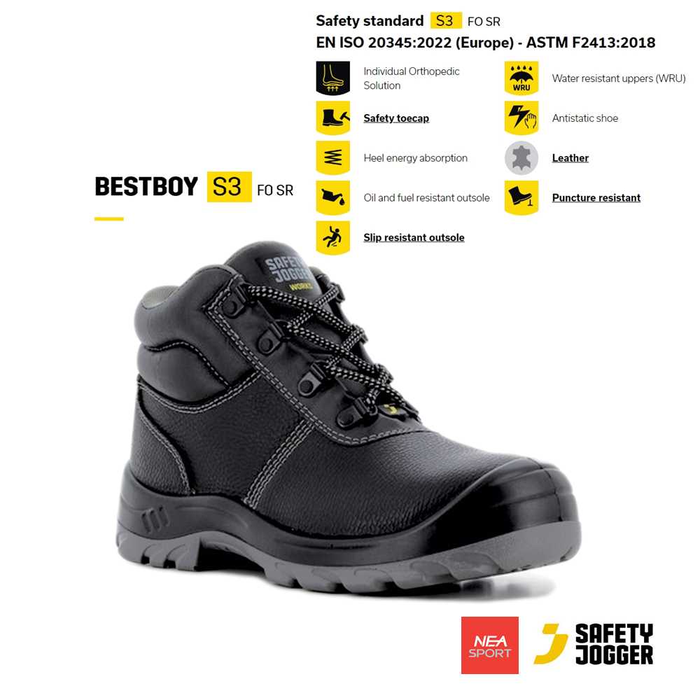 SAFETY JOGGER - BESTBOY S3 Mid รองเท้าเซฟตี้ หุ้มข้อ หัวเหล็ก คุณภาพสูง มาตรฐานสากล