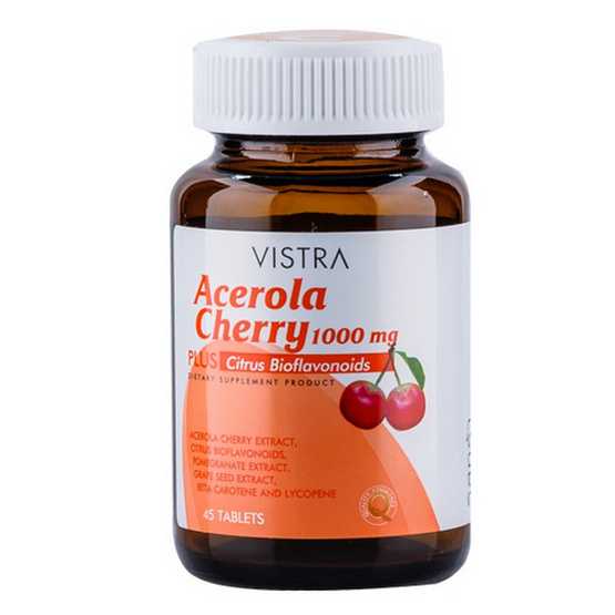 Vistra acerola cherry 1000 มก. จำนวน 45 เม็ด