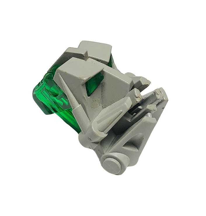 Light Gray Bionicle Head Connector Block 3 x 4 x 1 (2/3) with Trans-Neon Eye / Brain Stalk