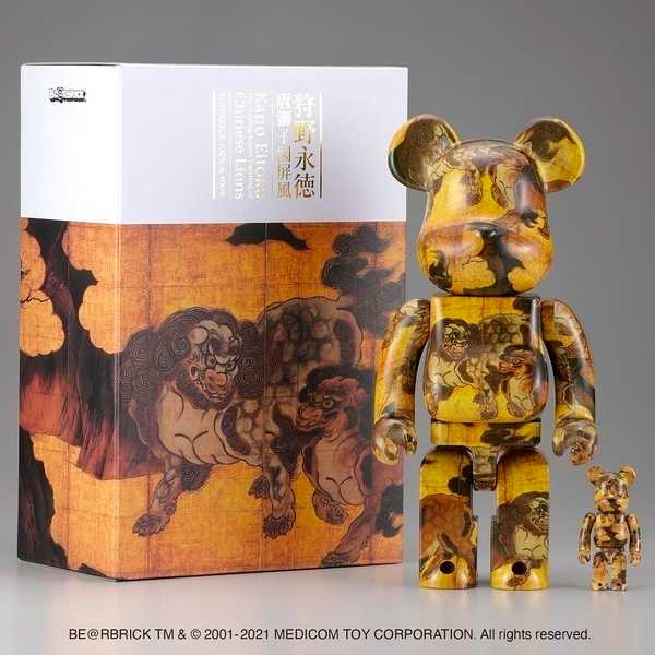 Be@rbrick Eitoku Kano Lion Figure Folding Screen 100%+400%