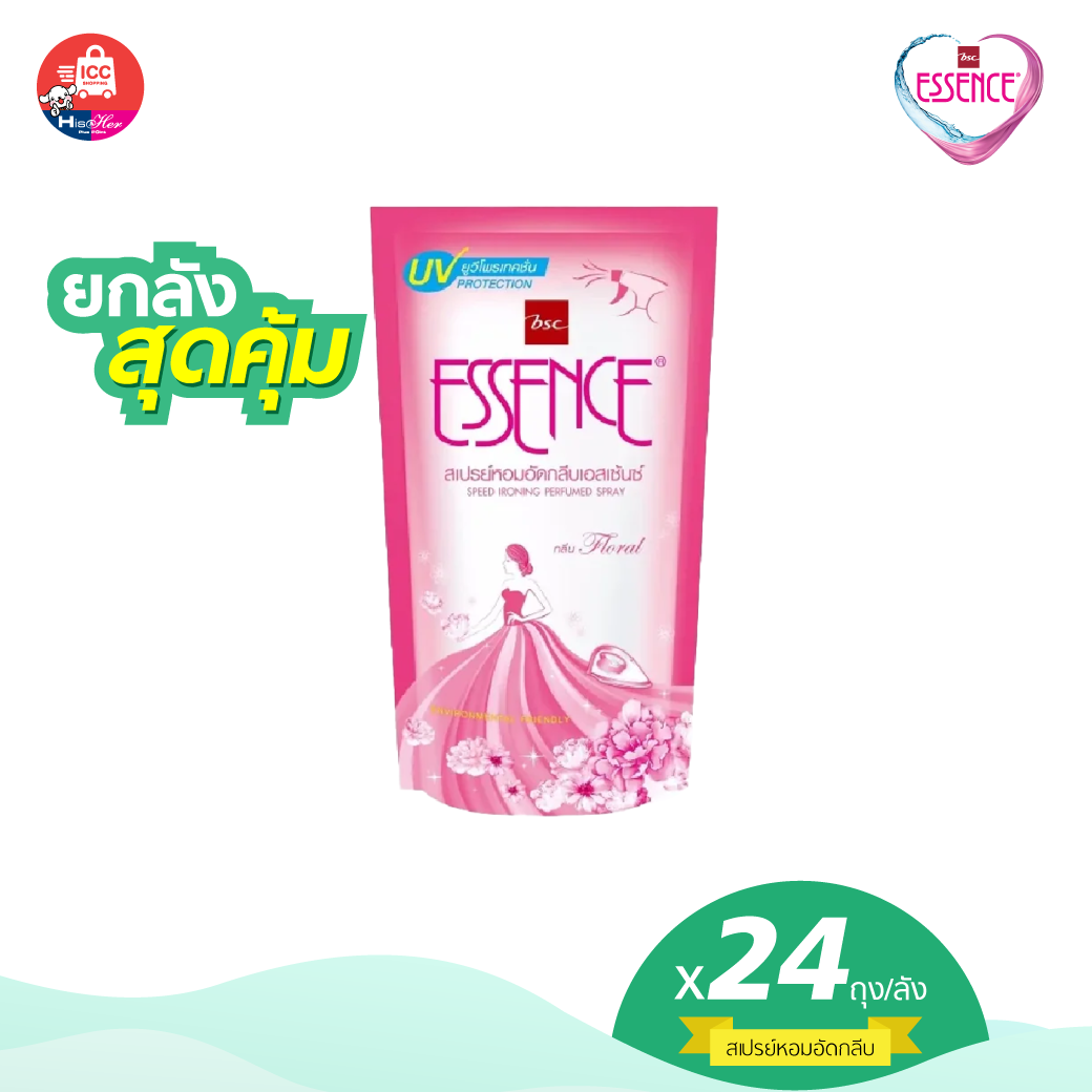 ESSENCE สเปรย์หอมอัดกลีบ เอสเซ้นซ์ กลิ่นฟลอรัล 500 มล. (1 ลังบรรจุ 24 ถุง)(HRFP500X24P)