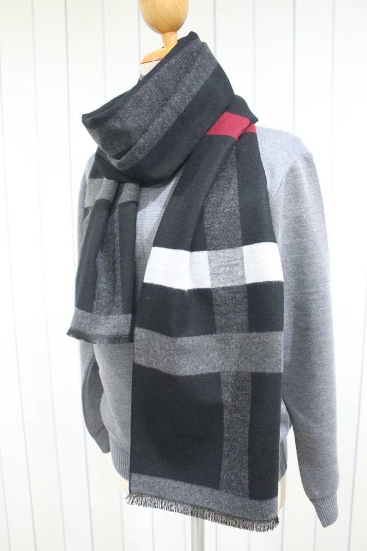 ผ้าพันคอwool สำหรับผู้ชาย ลายตารางใหญ่