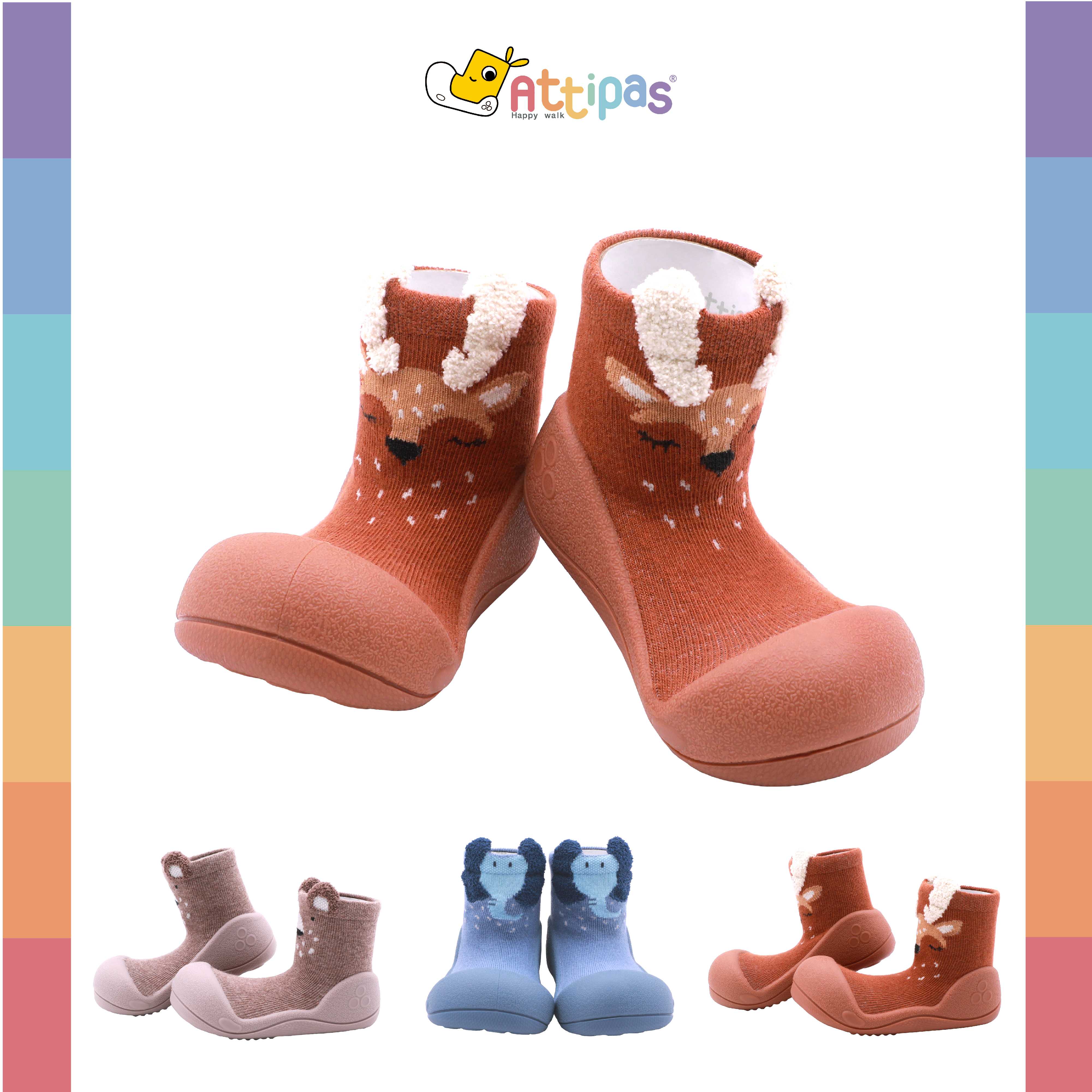 รองเท้าหัดเดิน Attipas - รุ่น Zootopia - [สี :Pink, Blue, Beige] [รุ่นStandard]