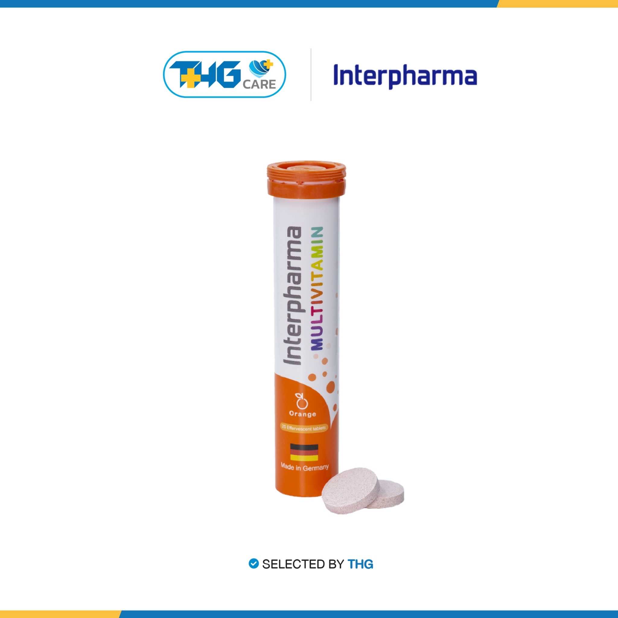 THG CARE - Interpharma Multivitamin ผลิตภัณฑ์วิตามินรวมแบบเม็ดฟู่ 20 เม็ด