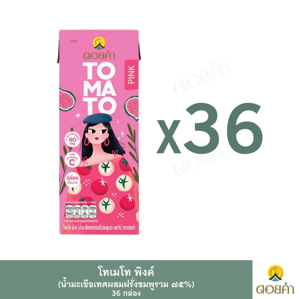 (เครื่องดื่มยอดนิยม) โทเมโท พิงค์ ขนาด 200 มล. (1 ลัง : 9 แพ๊ค ซ : 36 กล่อง)