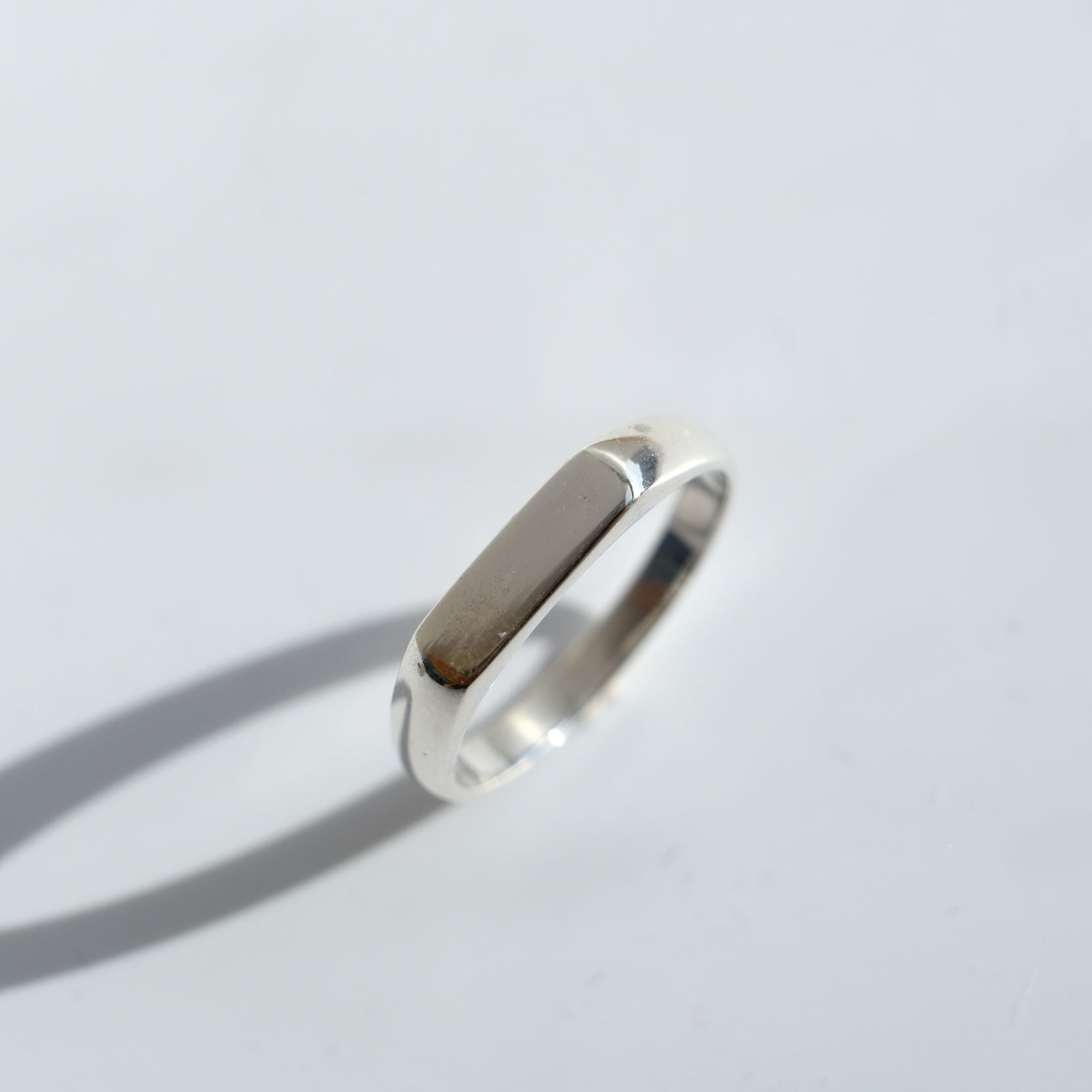 Signet Narrow Ring / 925 Pure Sterling Silver (Free Engraving)