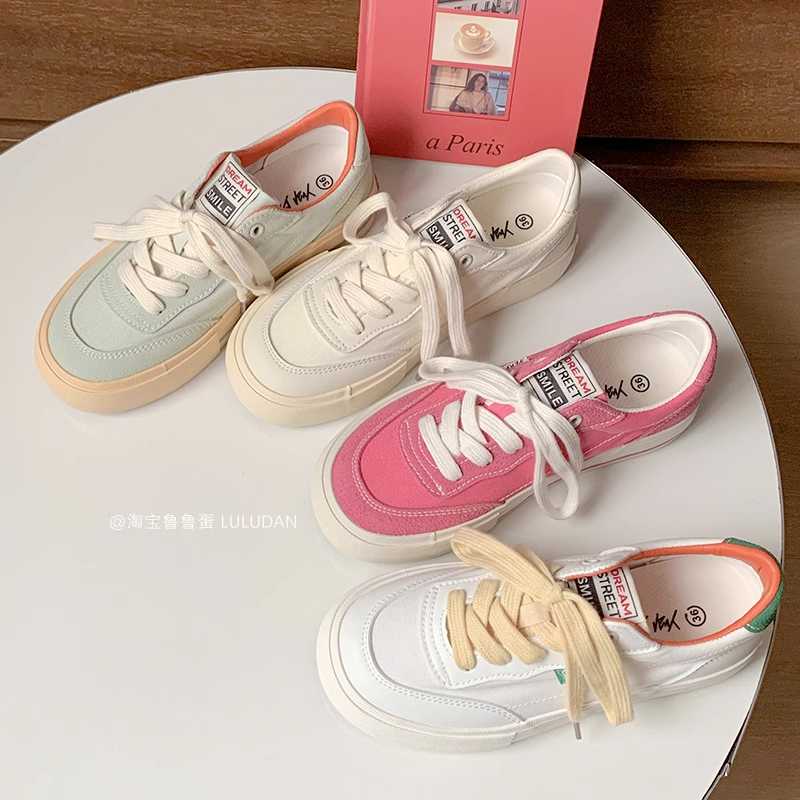 (Preorder) รองเท้าผ้าใบสุดฮิต แบรนด์ LULUDAN น่ารักสไตล์เกาหลี สีพาลเทส
