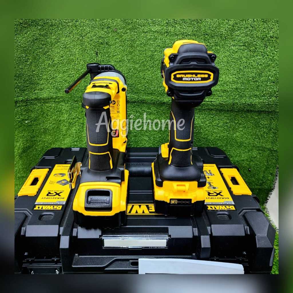 DEWALT SET สว่านโรตารี่+สว่านไร้สาย 20V.รุ่น DCK2215P2T (DCD800+DCH172) มอเตอร์ Brushless สว่าน