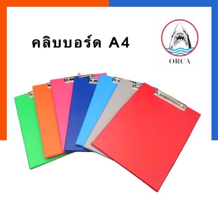 คลิบบอร์ดปกเคลือบหนัง A4 ORCA No.102 ขนาด 21x30ซม. ออร์ก้า มีที่แขวน คลิปบอร์ด