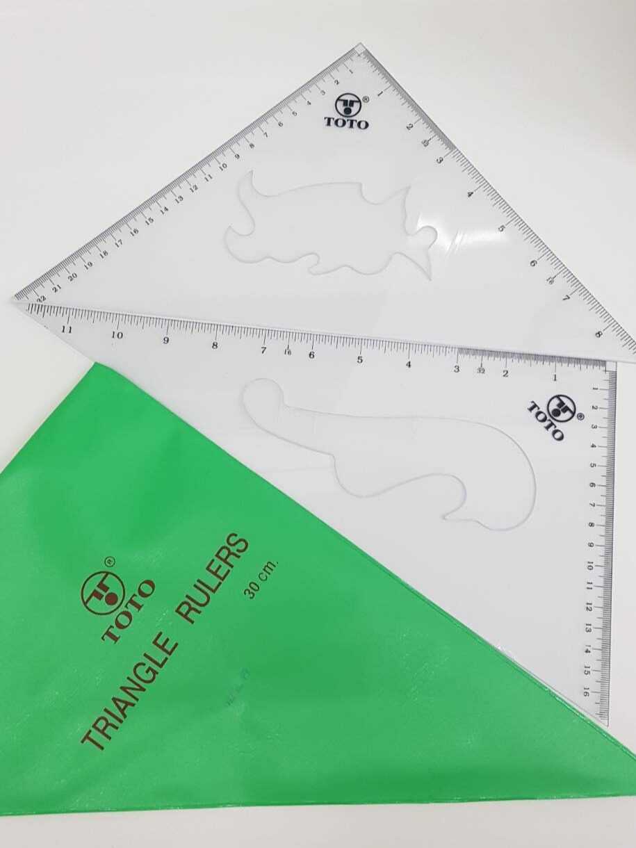 ชุดไม้ฉาก ไม้สามเหลี่ยม ชุดเรขาใหญ่ ซองเขียว ขนาด 30cm TOTO/ORCA ของแท้ พร้อมส่ง มีเก็บปลายทาง