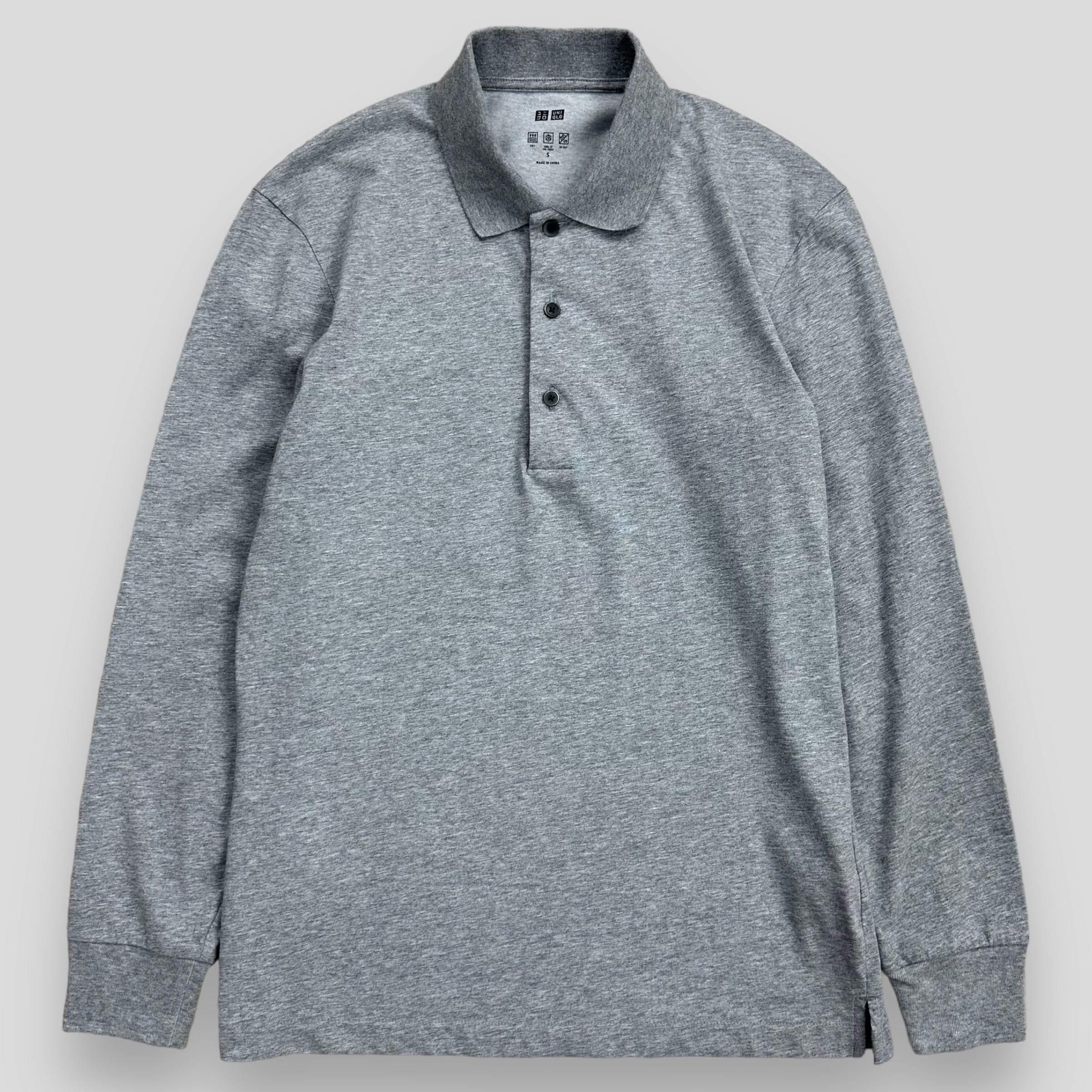 UNIQLO AIRISM COTTON UV CUT LONG SLEEVE POLO SHIRT  