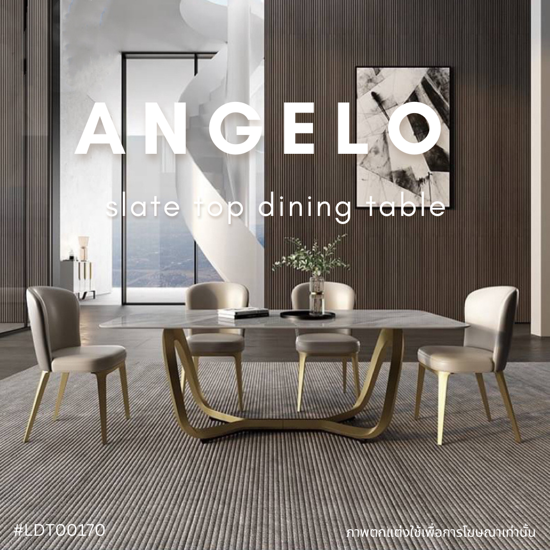 ANGELO slate top dining table