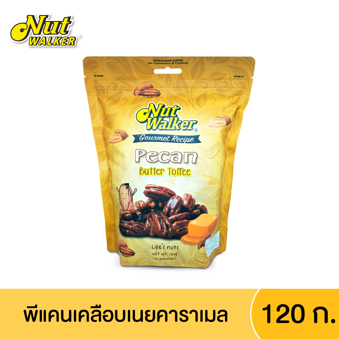 พีแคนเคลือบเนยคาราเมล  นัทฯ 120 ก.Nut Walker Butter Toffee Pecans 120 g.