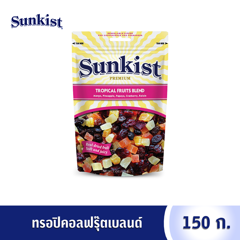 ทรอปิคอลฟรุ๊ตเบลนด์ ซันคิสท์ 150 ก.  Sunkist Tropical Fruits Blend 150 g.