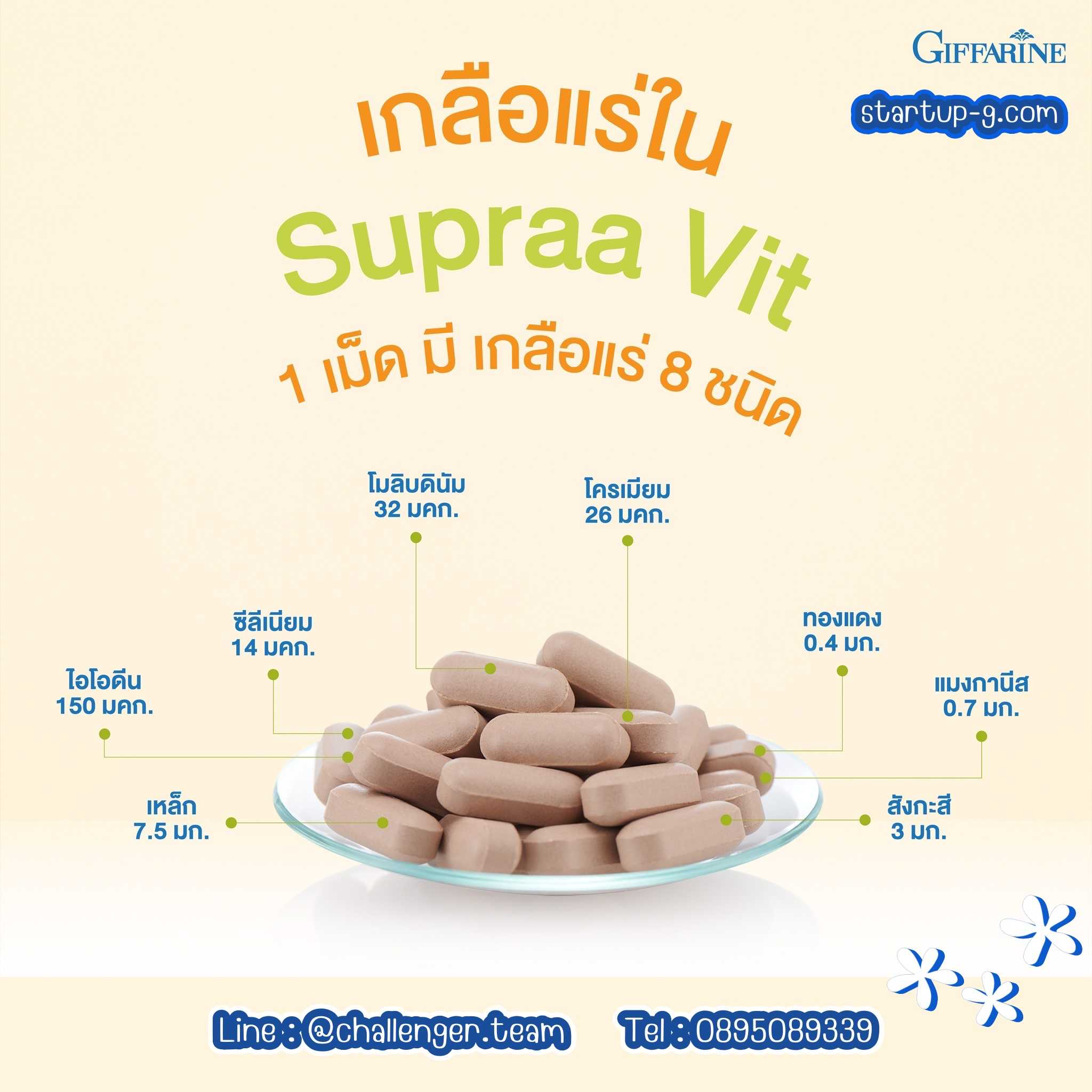 กิฟฟารีน ซูปราวิต-ดับเบิ้ลยู W สำหรับผู้หญิง    วิตามินและเกลือแร่ Supraa Vit Giffarine