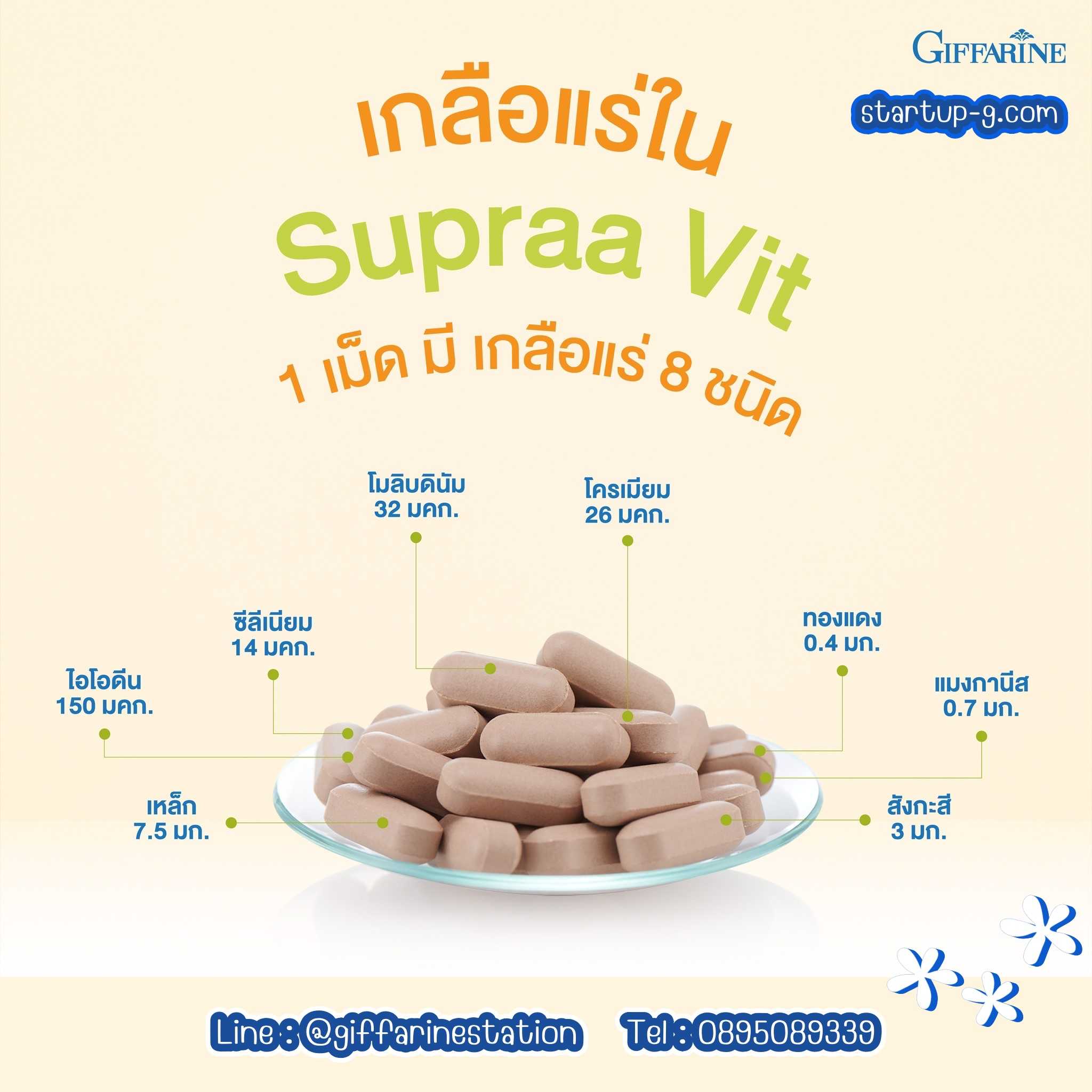 กิฟฟารีน ซูปราวิต-ดับเบิ้ลยู W สำหรับผู้หญิง    วิตามินและเกลือแร่ Supraa Vit Giffarine