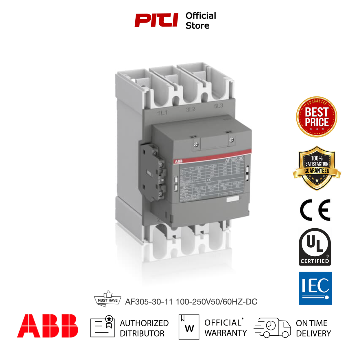 ABB Contactor คอนแทคเตอร์ AF305-30-11 100-250V50/60HZ-DC
