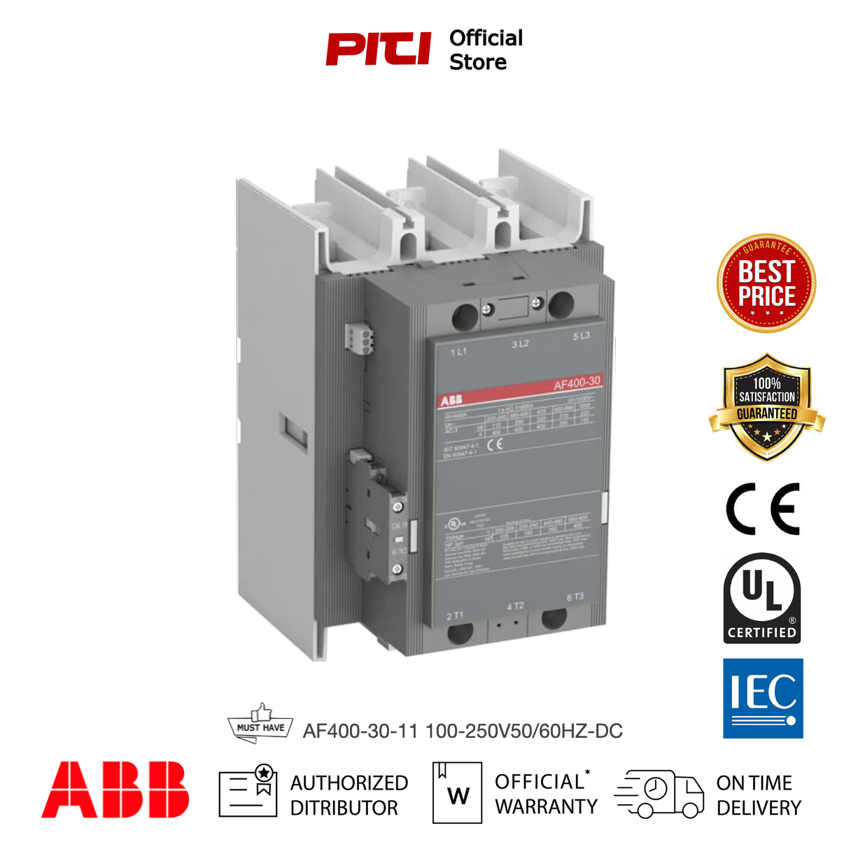 ABB Contactor คอนแทคเตอร์ AF400-30-11 100-250V50/60HZ-DC