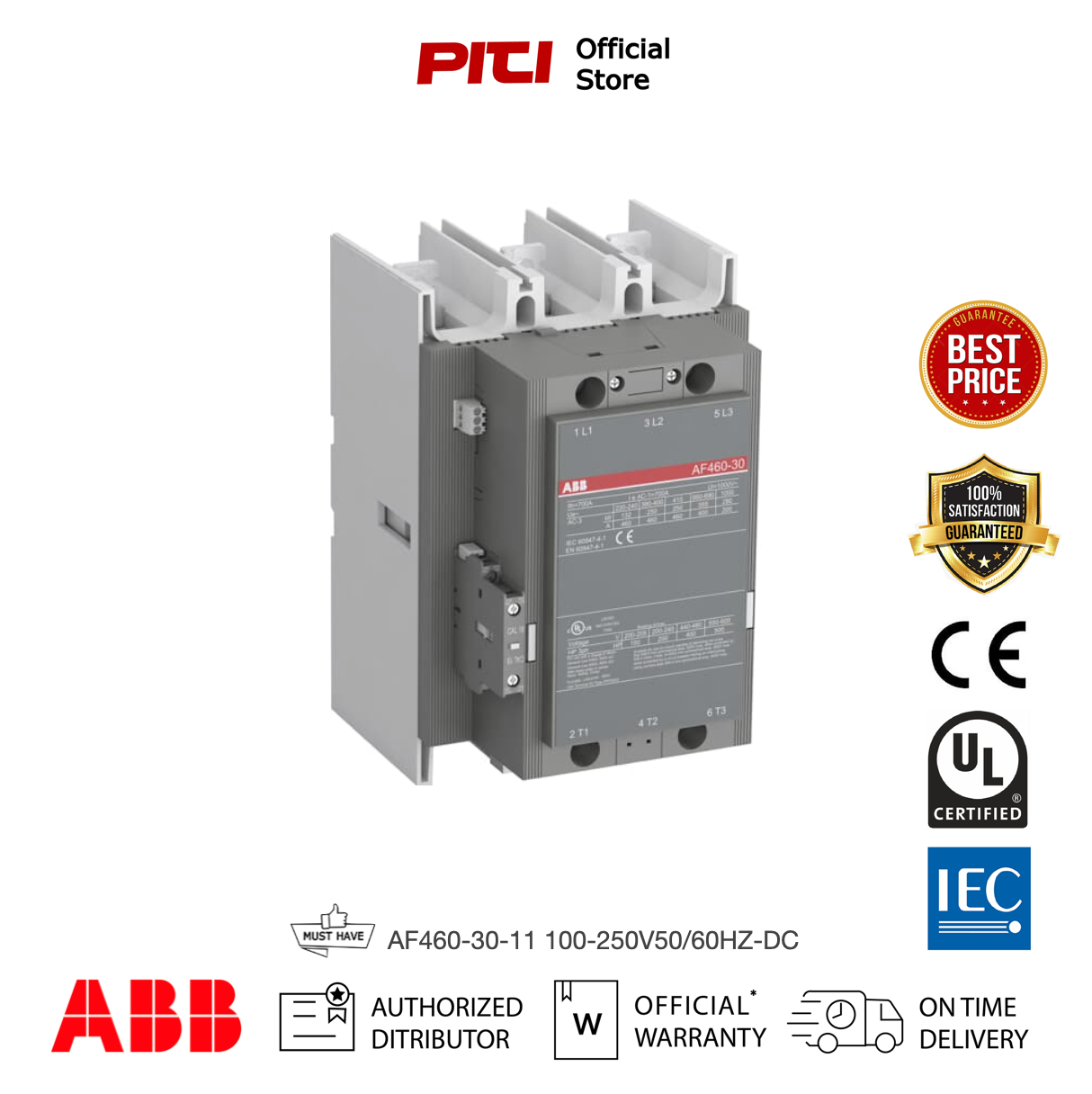 ABB Contactor คอนแทคเตอร์ AF460-30-11 100-250V50/60HZ-DC