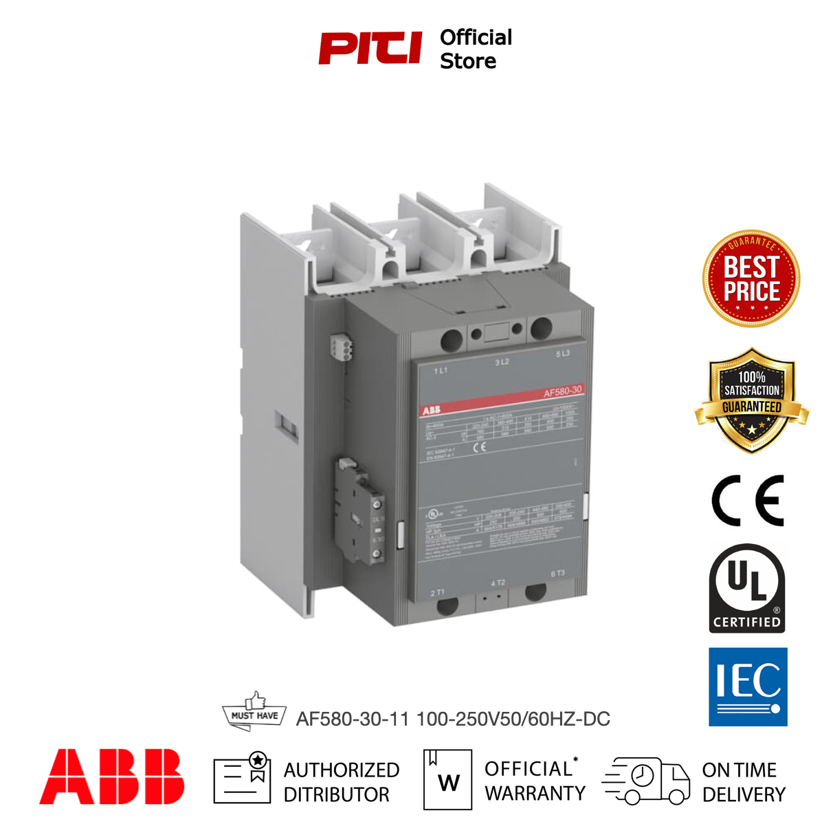 ABB Contactor คอนแทคเตอร์ AF580-30-11 100-250V50/60HZ-DC
