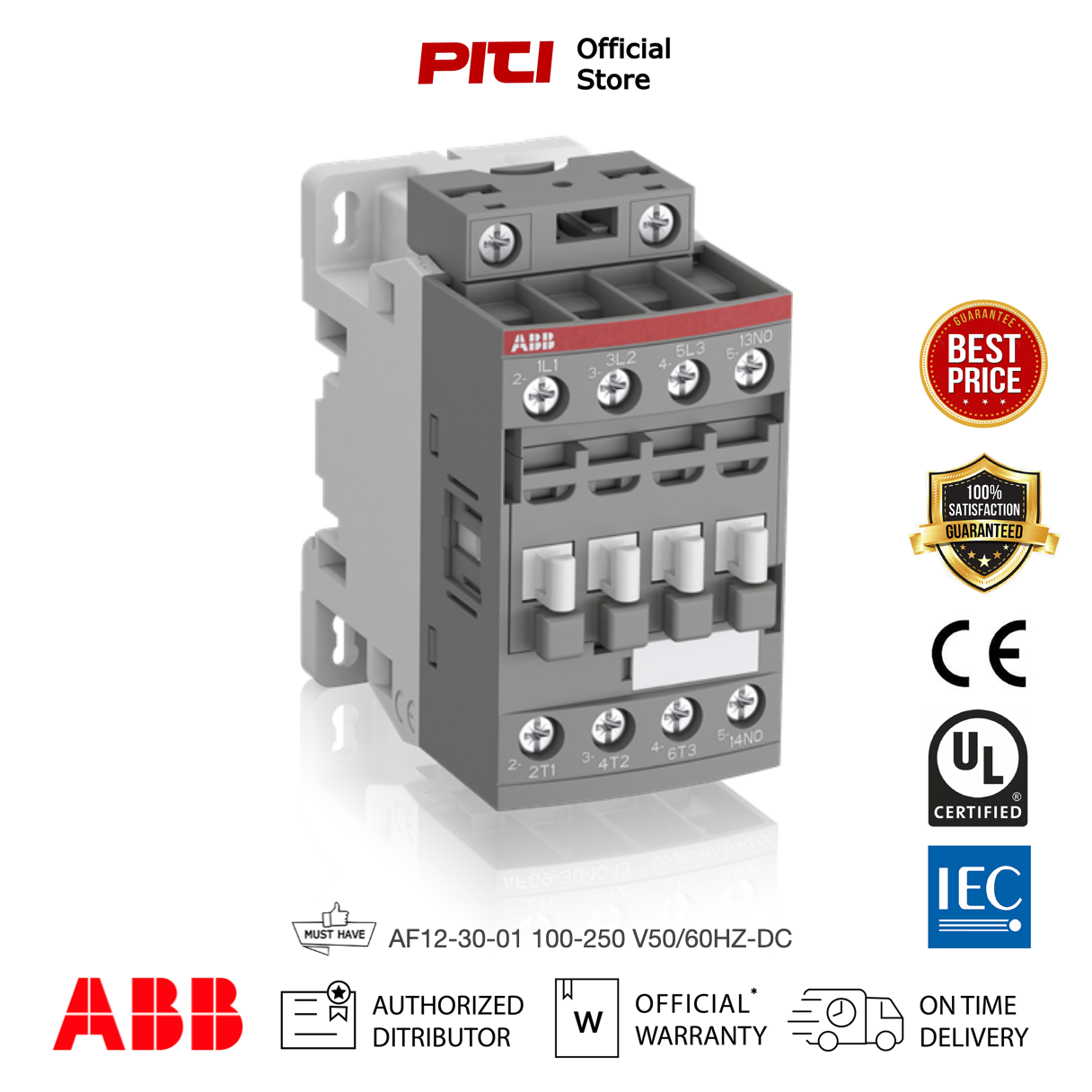 ABB Contactor แมกเนติก คอนแทคเตอร์ AF12-30-01  100-250V50/60HZ-DC