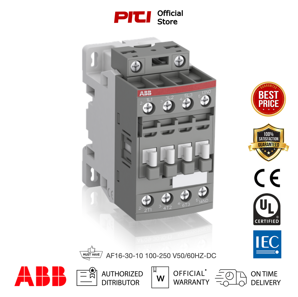 ABB Contactor แมกเนติก คอนแทคเตอร์ AF16-30-10 100-250V50/60HZ-DC